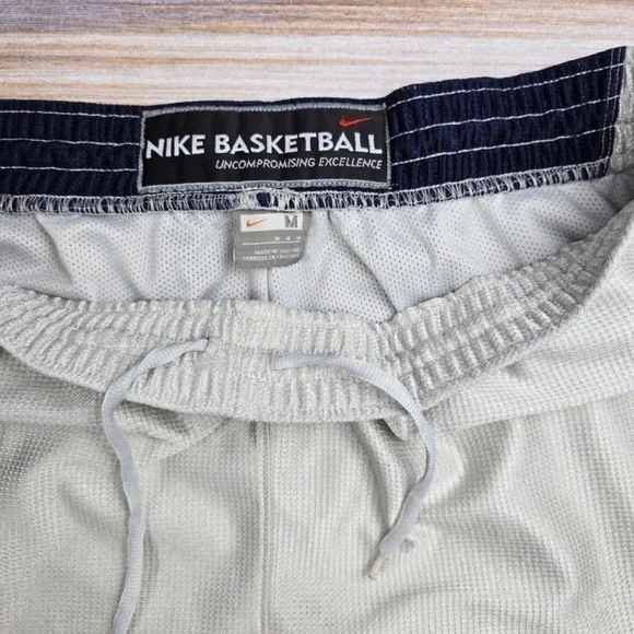 Vintage Nike Basketball Shiny Silvery White, Red, Blue Dazzle Shorts Mens Medium - Picture 4 of 6